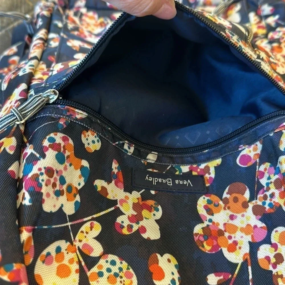 Vera Bradley *RETIRED PATTERN* Cut Vines Lighten Up Grand Backpack Floral Navy